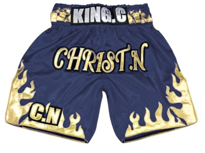 Pantaloncini da boxe personalizzati con il nome : KNBXCUST-2070 - Blu navy