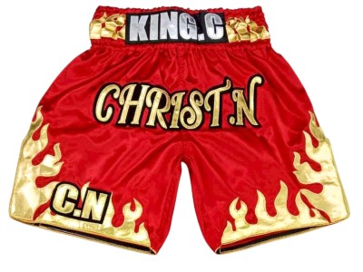 Pantaloncini da boxe personalizzati con il nome : KNBXCUST-2020 70-Rosso