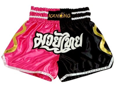 Pantaloncini Muay Thai Kanong : KNS-14 3-Rosa-Nero