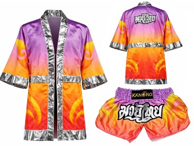 Vestaglia da Thai Boxe e Pantaloncini Muay Thai con nome : SET-509