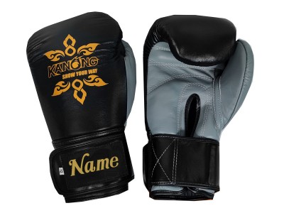 Guanti Muay Thai in vera pelle personalizzati : KNGCUST-R-416