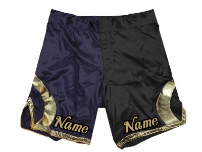 Personalizza i pantaloncini MMA aggiungi nome o logo: blu scuro-nero