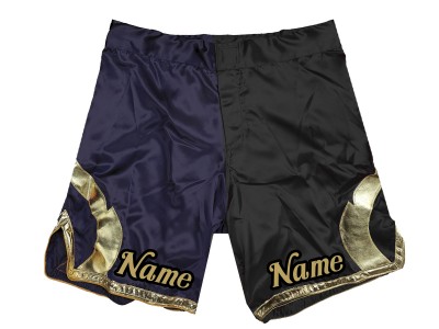 Pantaloncini MMA personalizzati aggiungi nome : blu scuro-nero