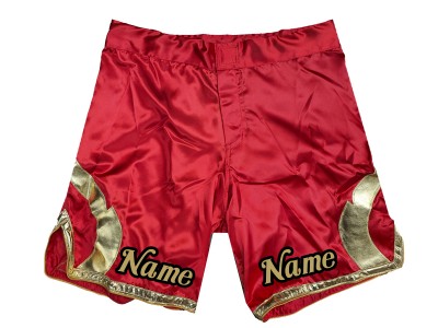 Personalizza i pantaloncini MMA aggiungi nome o logo: rosso