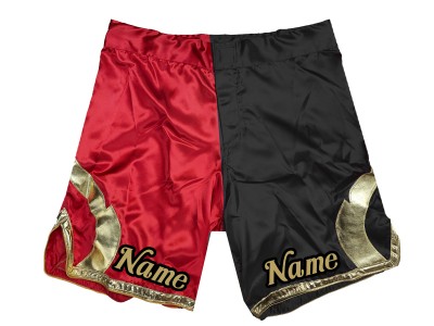 Pantaloncini MMA personalizzati aggiungi nome : Rosso-Nero