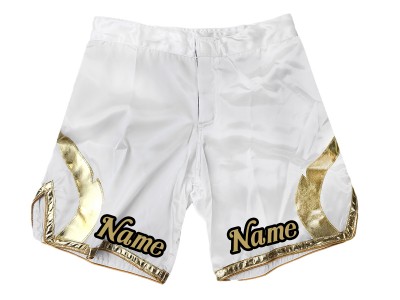 Pantaloncini MMA personalizzati aggiungi nome : bianco