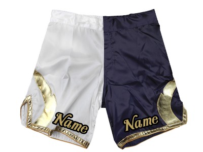 Pantaloncini MMA personalizzati : bianco-blu scuro