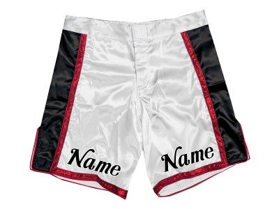 Pantaloncini MMA personalizzati : bianco-rosso