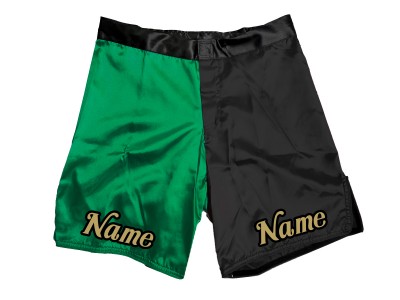 I pantaloncini MMA personalizzati aggiungono nome o logo: verde-nero