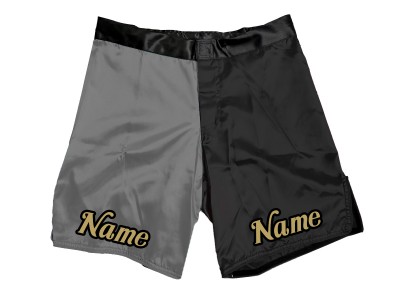 Pantaloncini MMA personalizzati con nome o logo: Grigio-Nero
