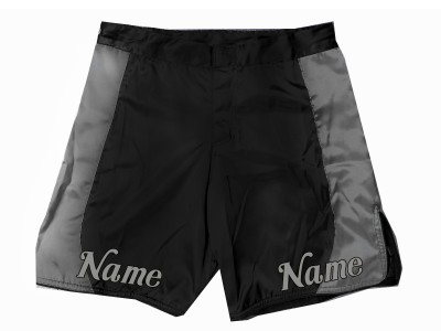 Personalizza i pantaloncini MMA con nome o logo: Nero-Grigio