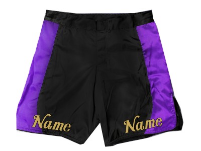 Personalizza i pantaloncini MMA con nome o logo: Nero-Viola