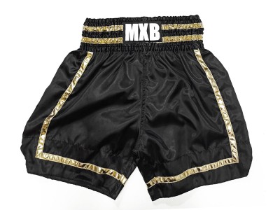 Pantaloncini boxe personalizzati : KNBXCUST-2047 Nero