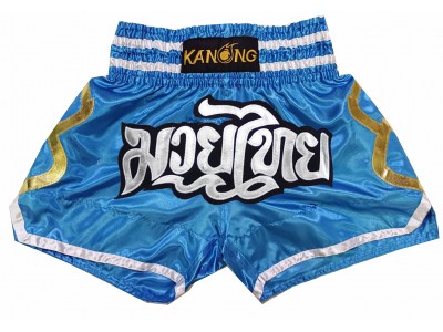 Pantaloncini Thai Boxe Kanong : KNS-143-Azzurro cielo