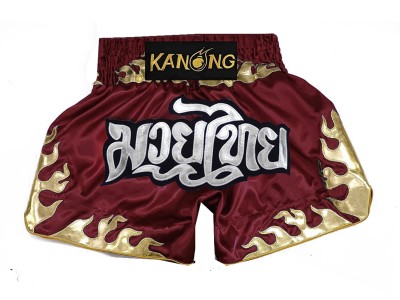 Pantaloncini Thai Boxe Kanong : KNS-145-Marrone