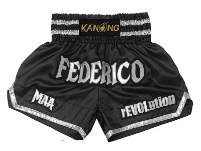 Pantaloncini Kick boxing personalizzati : KNSCUST-1215 Nero