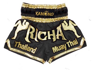 Pantaloncini Thai Boxe personalizzati : KNSCUST-1228 Nero