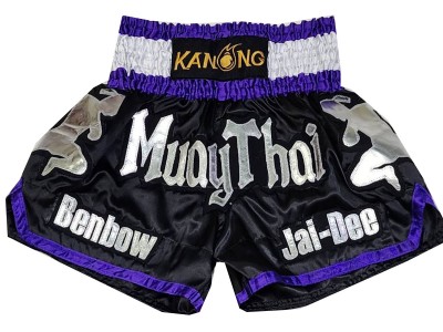 Pantaloncini Thai Boxe personalizzati : KNSCUST-1235 Nero