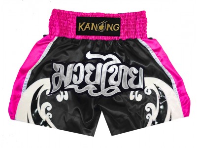 Pantaloncini Thai Boxe personalizzati : KNSCUST-1236 Nero
