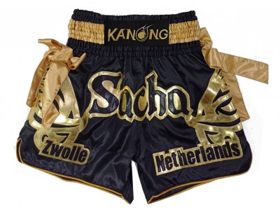 Pantaloncini Muay Thai personalizzati : KNSCUST-1239 Nero