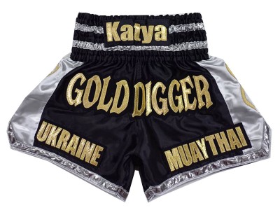 Pantaloncini Kick boxing personalizzati : KNSCUST-1258 Nero