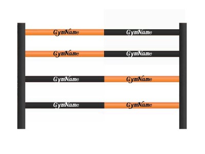 16pcs x 3m Personalizzare Copertura per corda ad anelli Muay Thai per un anello di 4x4m : Arancione/Nero