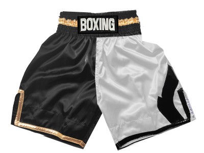 Pantaloncini da boxe personalizzati : KNBSH-037-TT-Nero-Bianca