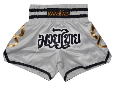 Pantaloncini Thai Boxe Kanong : KNS-143-Argento