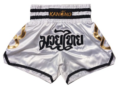 Pantaloncini Thai Boxe Kanong : KNS-143-Bianca