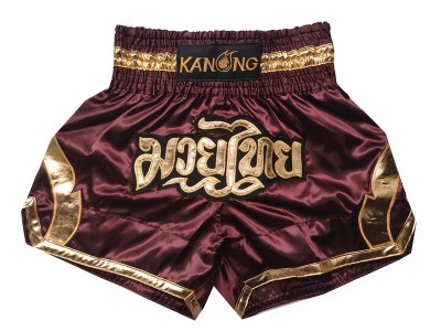 Pantaloncini Thai Boxe Kanong : KNS-144-Marrone