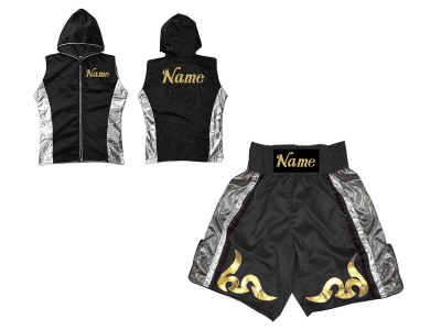Felpe con cappuccio e Pantaloncini da boxe : KNCUSET-005-Nero