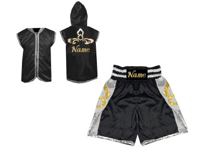 Felpe con cappuccio e Pantaloncini da boxe : KNCUSET-006-Nero