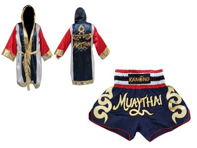 Vestaglia da Boxe KANONG e Pantaloncini Muay Thai : Set-120-Marina Thai Flag