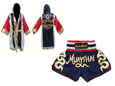 Vestaglia da Boxe e Pantaloncini Muay Thai : Set-120-Marina Thai Flag