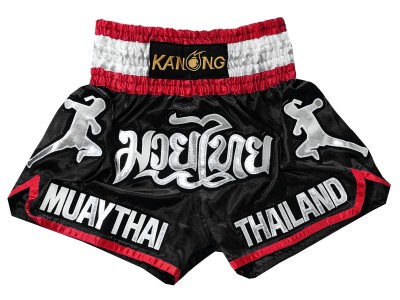 Pantaloncini da Thai Boxe Bambino Kanong : KNS-133-Nero-K