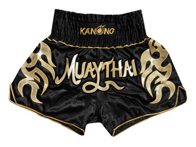 Pantaloncini da Kickboxing Bambino Kanong : KNS-134-Nero-K