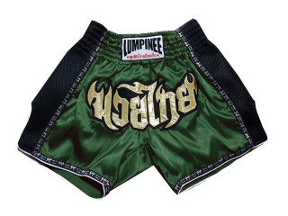 Pantaloncini Thai Retro Boxe Lumpinee : LUMRTO-003-Verde scuro