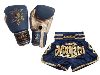 Guantoni Thai boxe  e pantaloncini da Muay Thai : Set-121-Marina