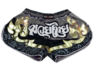 Pantaloncini Muay Thai RETRO BOXSENSE : BXSRTO-028-Grigio