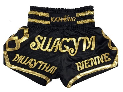Pantaloncini Thai Boxe personalizzati : KNSCUST-1001 Nero