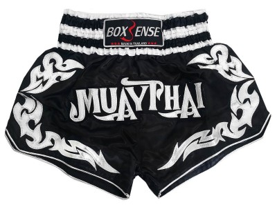 Pantaloncini Muay Thai Boxe Donna BOXSENSE : BXS-076-Nero-W