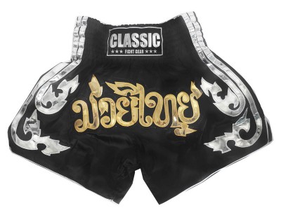 Pantaloncini de Muay Thai Boxe Classic : CLS-015 Nero