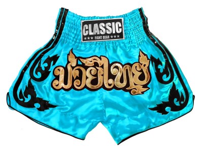 Pantaloncini Muay Thai Boxe  Donna Classic : CLS-016 Azzurro-W