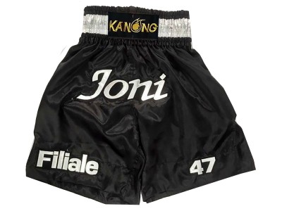 Pantaloncini boxe personalizzati : KNBXCUST-2021 Nero