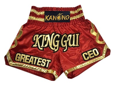 Pantaloncini Thai Boxe personalizzati : KNSCUST-1004 Rosso