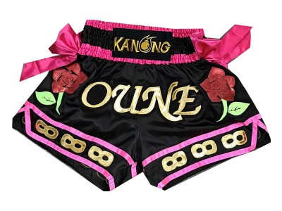 Pantaloncini Muay Thai personalizzato : KNSCUST-1005 Nero
