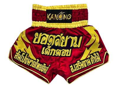 Pantaloncini da Muay Thai personalizzati : KNSCUST-1016 Rosso
