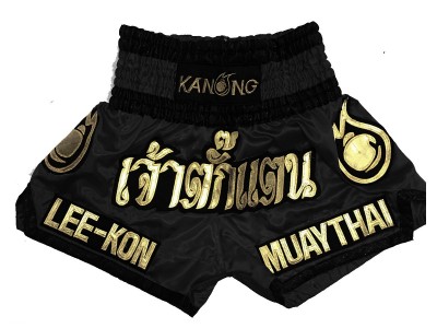 Pantaloncini da Muay Thai personalizzati : KNSCUST-1018 Nero