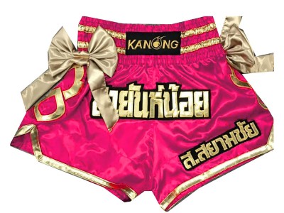 Pantaloncini Thai Boxe personalizzati : KNSCUST-1022 Rosa