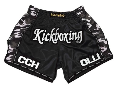 Pantaloncini Muay Thai personalizzati : KNSCUST-1025 Nero
